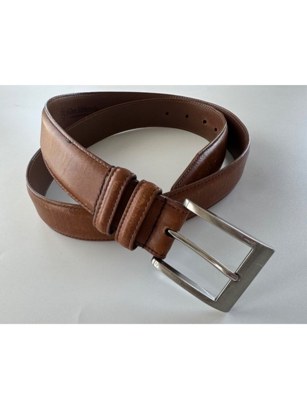 Allen Edmonds Made in USA Brown Leather Belt Quiet Luxury Old Money